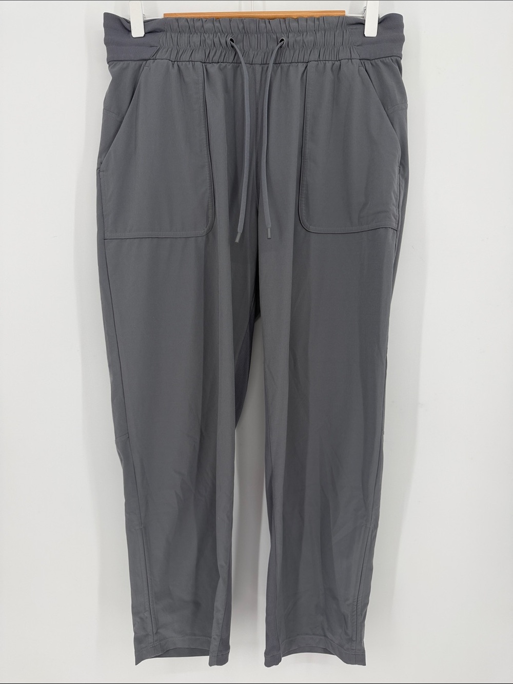 Lululemon Beyond the Studio Crop Pants Asphalt Grey Size 10 Swift Drawstring